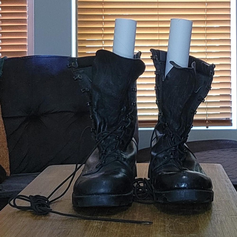 USA 1995 Altama US Military Issue Tactical Combat Boots Black Leather size 9.5 M